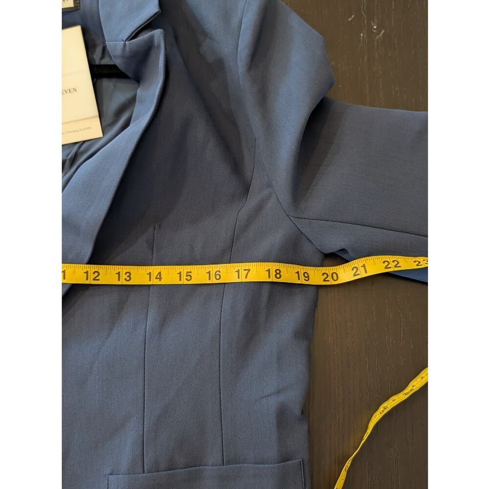 NEW Elleven Blue Tailored Blazer Medium NWT One Button Career Office Jacket - Picture 4 of 6